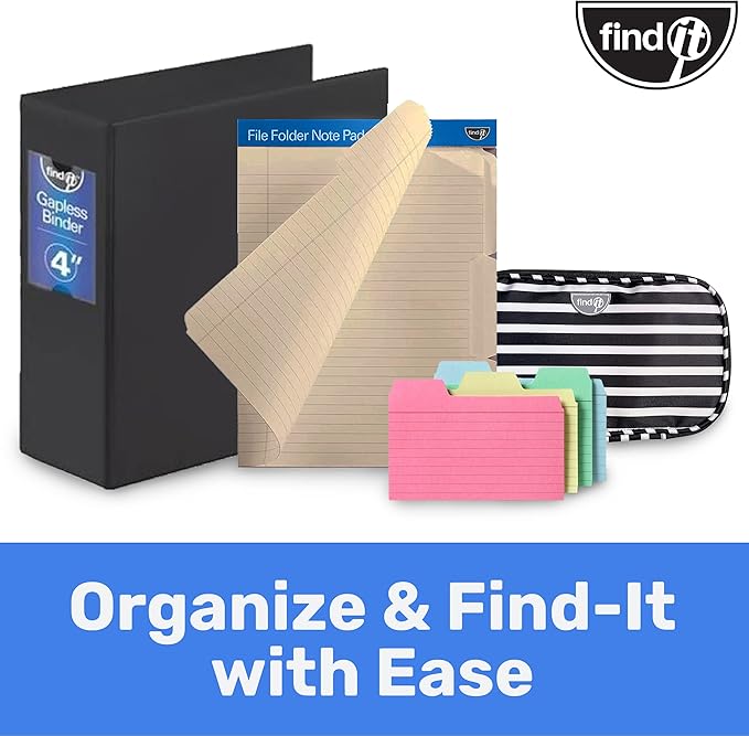 Find It File Folder Notepad - Pack of 12-9.5 x 12.5 Inch Notebook Organizer Folders for Filing, Document, and Clipboard Organization - Manila