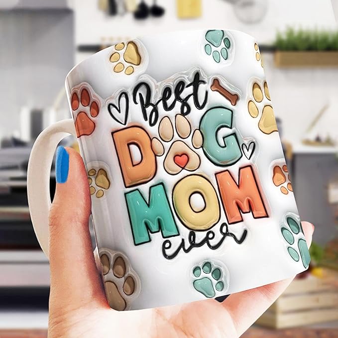 LOVELYPOD Personalized Dog Mom Mug with Name and Photo, Coffee Cups for Pet Lovers, Dog Mom Gifts for Women, Fur Mama Gifts, Mothers Day Mugs