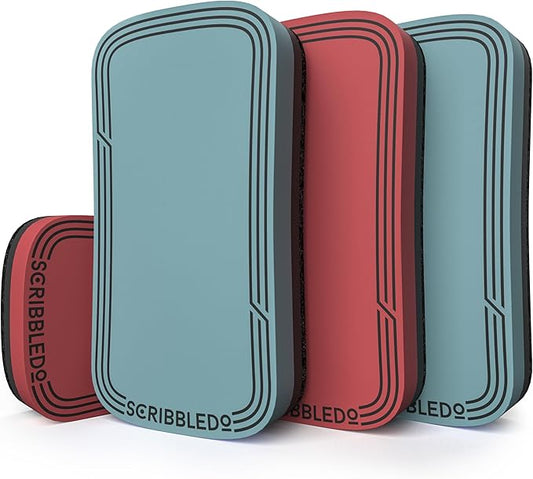 SCRIBBLEDO Boho Dry Erase Erasers 4 Pack Magnetic Whiteboard Erasers in Soft Modern Colors White Board Eraser Dry Erase Board Cleaner for Teachers Students Office & Classroom