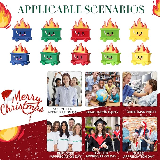 40 Set Resin Dumpster Trash Shape Gift Team Employee Appreciation Gift Emotional Desk Accessories for Staff Teacher Office Coworker Nurse Medical Volunteer Favor (Vivd Color)