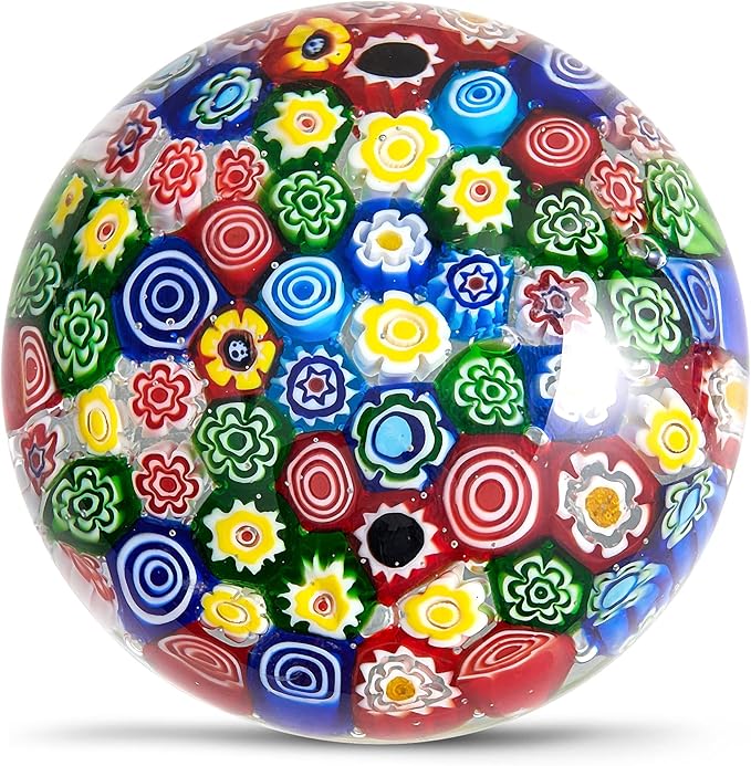 EUSTUMA Hand Blown Glass Flower Figurine,Glass Paperweight for Birthday Gift