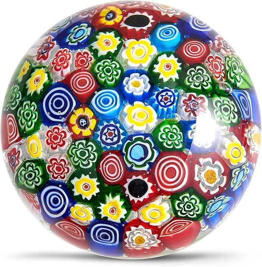 EUSTUMA Hand Blown Glass Flower Figurine,Glass Paperweight for Birthday Gift