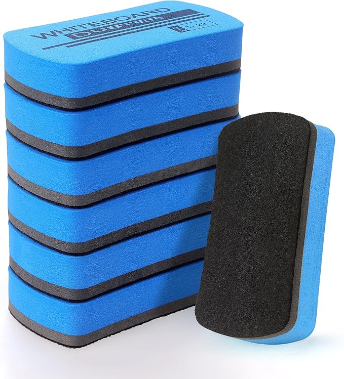 Tamaki 6 Pack Magnetic Whiteboard Eraser, Dry Eraser Erasers for White Board, Whiteboard Erasers for Kids Classroom, Blue
