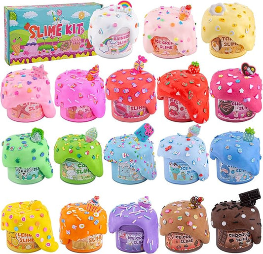 18 Pack Slimes, Slime Kids, Butter Cloud Slime kit for Girls Ages 8-12, Toys for Girls and Boys, Slime Party Favors Goodie Bag Stuffers, 4 5 6 7 8 9 10 Year Old Girl Birthday Gift Cute Stuff