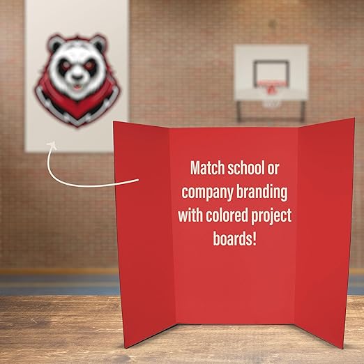 Flipside Products 36” x 48” Foam Project Boards for Presentations, Science Fair, School Projects, Event Displays and Trifold Picture Board - Red - 10 Pack