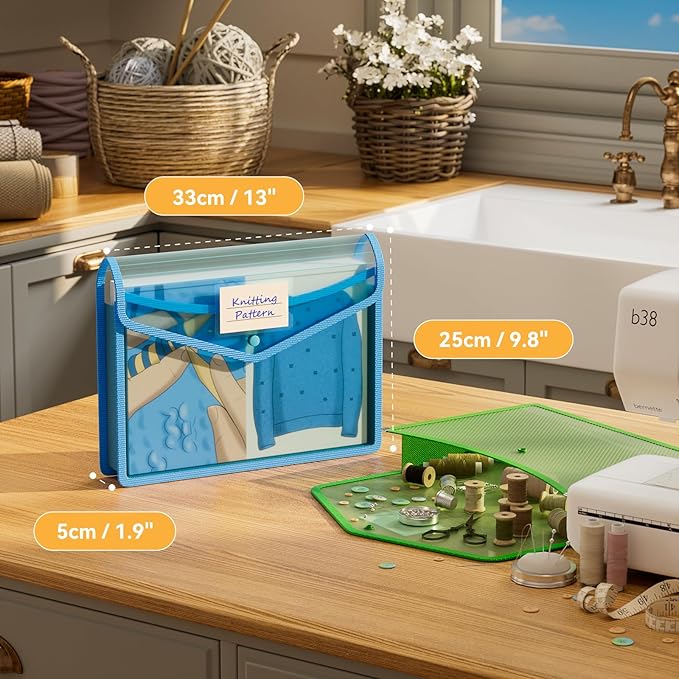 ABC life 6 Pack Plastic Expanding File Folder, Folders for Documents with Snap Closure, Colorful File Folder Organizer Holder, Transparent Accordion File Pouch,Large Capacity, Fit Letter/A4 Size