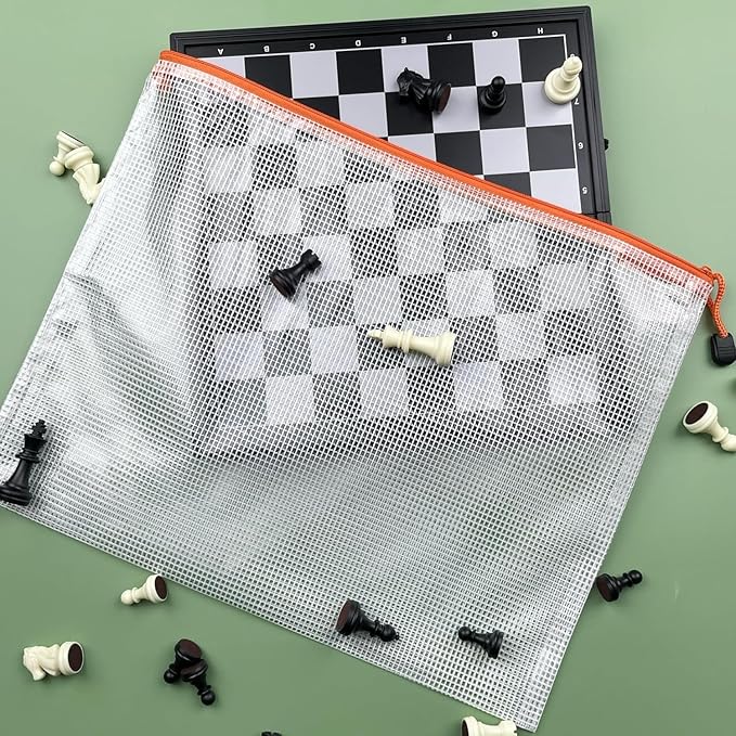 Oaimyy-20 Pcs 8"x 10" Inch Mesh Zipper Pouch Bags, Zipper Bags for Organizing Storage, Zipper Pouches, Letter Size, File Bags for School,Puzzle, Board Games and Office Supplies (Color)