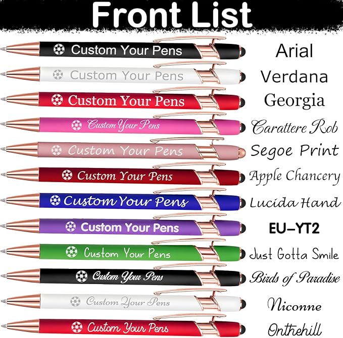 Amlion Personalized Custom Pens with Name Engraved Logo Text,10 Customized Writing Stylus Pen Promotional Item Gift for Men Women Office Business Wedding-Purple