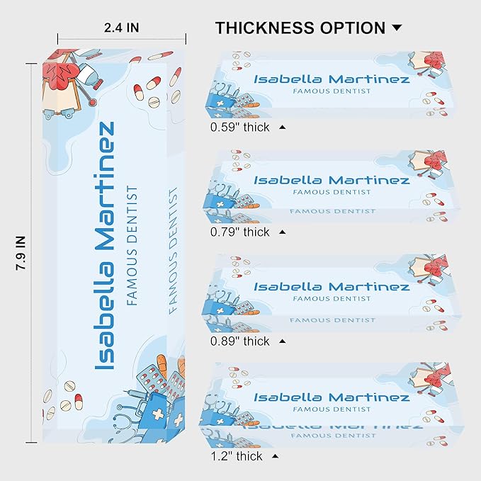 Custom Name Plate for Desk, Personalized Acrylic Office Name Sign with Name & Title, Elegant Desk Decor for Women Men, Employee Appreciation Gift (Doctor-Nurse-2)