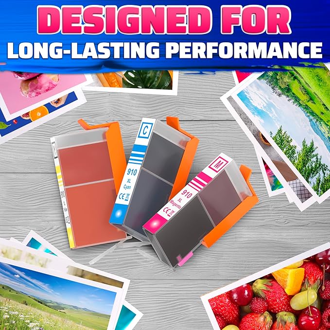 910XL Printer Ink Cartridges 4 Pcs – Includes 910XL Black & Color Ink – Compatible with HP 8020, 8025, 8028, 8030, 8035, 8010, 8015, 8018, 8022 – Quality Prints – Easy Installation
