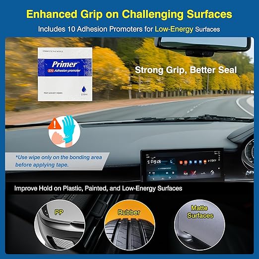 Tapsi Heavy Duty Double Sided Foam Mounting Tape – 0.4" x 36 FT Automotive-Grade Tape with Adhesion Promoters for Plastic Surfaces (0.4" x 72 ft, 72, feet)