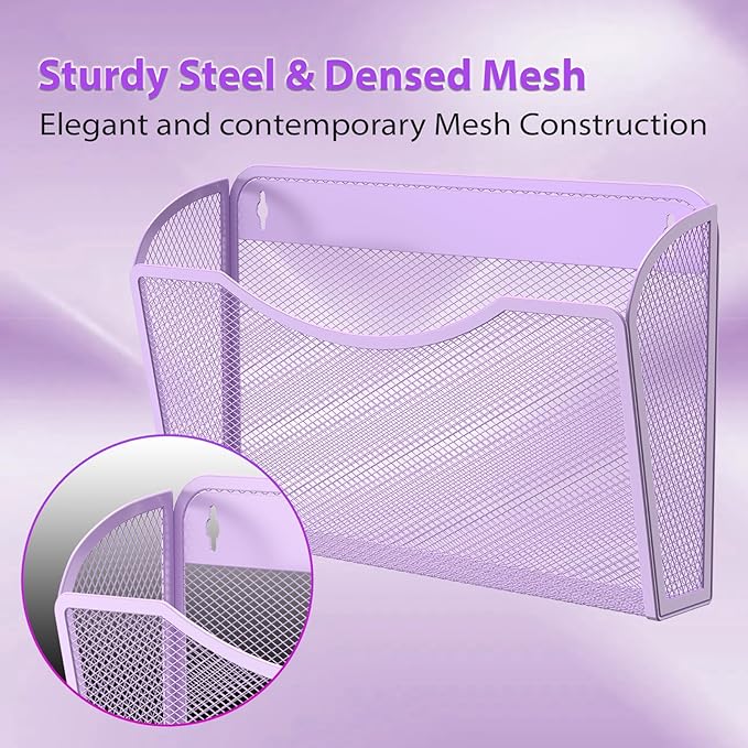 Wall File Organizer,Hanging Wall Mounted File Folder Binder Holder Mail Organizer for Office,Home and School Supplies