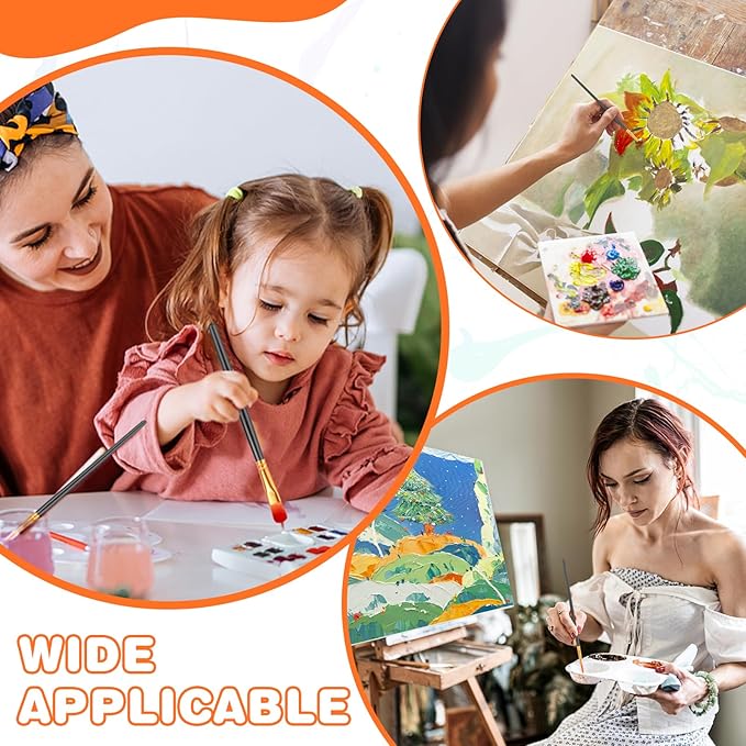 ESRICH Paint Brushes Set,2 Packs 20 Pcs Acrylic Paint Brush Set,Watercolor Oil Acrylic Nylon Hair Brushes,Artist Paintbrushes for Acrylic Oil Watercolor Painting Artist Professional Kits,Black