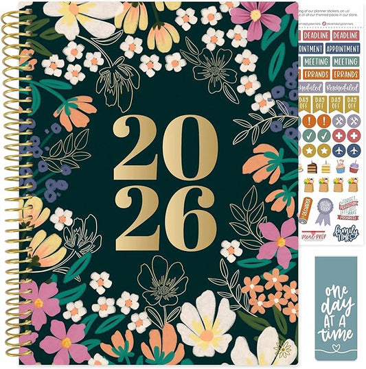 bloom daily planners 2026 Planner (January to December) - 8.5” x 11” Weekly & Monthly Dated Agenda Organizer Book with Stickers & Tabs - Flexible Soft Cover - Blooming Wildly