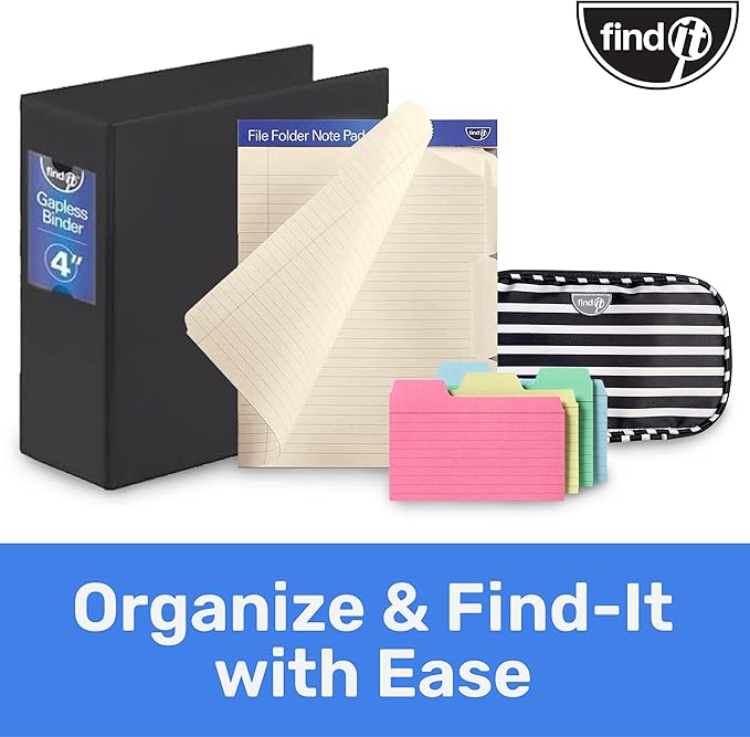Find It File Folder Notepad - Pack of 12-9.5 x 12.5 Inch Notebook Organizer Folders for Filing, Document, and Clipboard Organization - Manila