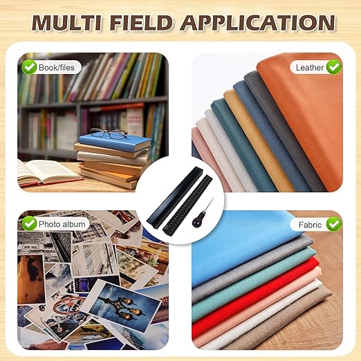 Black Book Binding Cradle, 5 mm Hole Spacing Wood Bookbinding Punching Cradle with an Awl, Bamboo Signature Punching Cradles with Piercing Guide, Portable Book Binding Tools Kits for Book DIY Crafts