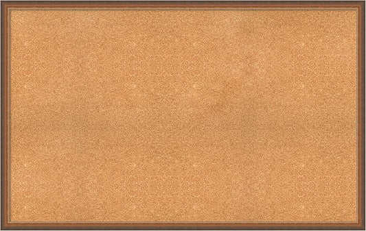 Amanti Art Natural Cork Board for Wall, 34x54 Vision Board with Bronze Frame, Oversize Corkboard Office Decor for Home Organization, Modern Corkboard Pinboard to Display Items for Home Organization
