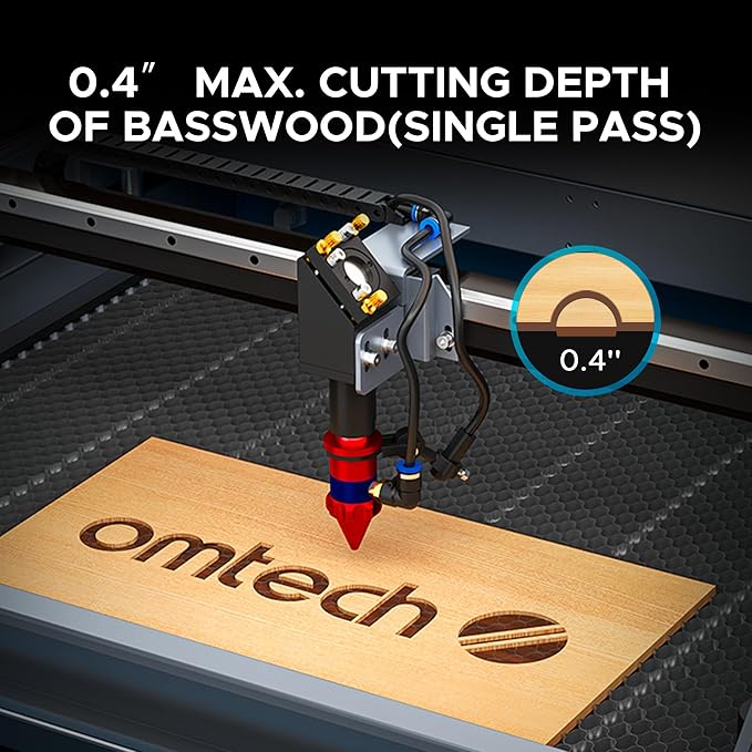 OMTech 90W CO2 Laser Engraver, 20x28 Inch Laser Engraving Machine with Autofocus Autolift 4 Way Pass Air Assist Water Pump, Commercial Laser Cutter Cutting Etching Machine for Wood Glass Acrylic More