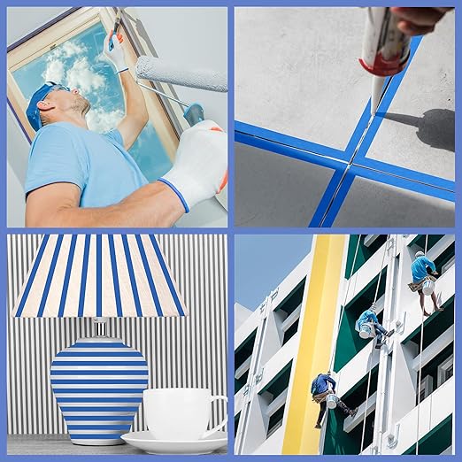 12 Rolls Blue Painters Tape 2 Inch Wide Painters Tape Bulk 1.89In × 660 Total Yd Multi-Purpose Blue Masking Tape for Wall Painting Color Separation Edge Repair Car