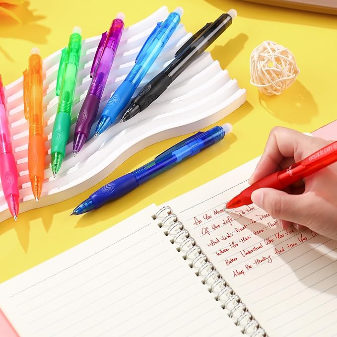 USUAL 0.5mm 8 Color Erasable Gel Pens,Make Mistakes Disappear Colored Pens,Fine Point Retractable Erasable Gel Pens for Writing,Drawing,Office,Plannen,School Supplies