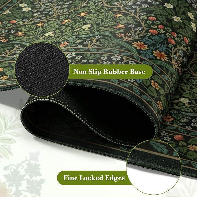 iCasso Big Mouse Pad, Desk Pad Mat, Full Desk Large Mousepad, Anti-Slip Smooth Surface XXL Computer Pad with Stitched Edges for Home Office Organizer (Green)