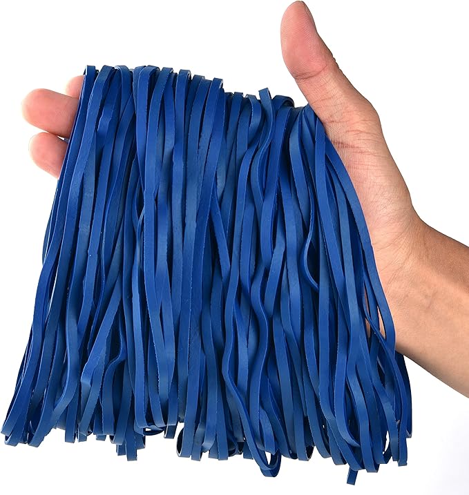 Coopay 180 Pieces Large Rubber Bands Bulk, 8 Inches Heavy Duty Strong Elastic Bands for Office Supply School Home, Securing Trash Can Garbage Cans, File Folders (Blue)