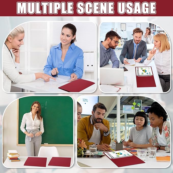 30 Pcs 8.5'' x 11'' Pressboard Report Cover, 3'' Capacity Metal Prong Fastener with Compressor, Letter Size, Presentation Folder to Neatly Bind Report, Proposal Document (Burgundy)