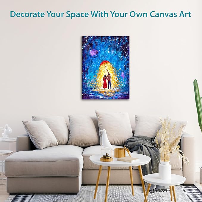 KEFF Canvas Boards for Painting - 11x14 4-Pack Art Paint Canvases - Bulk Canvas Panels Set - 100% Cotton Primed Painting Supplies for Acrylic, Oil, Watercolor & Tempera