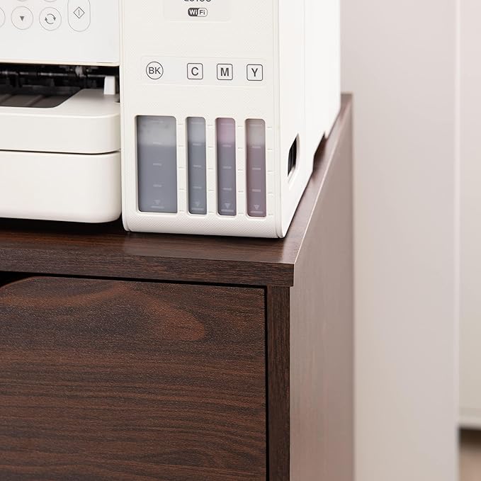 Naomi Home Wooden Office File Cabinets for Home Office, Lateral File Cabinet, Mobile Storage Cabinet Filing Storage Drawer Espresso/5 Drawer