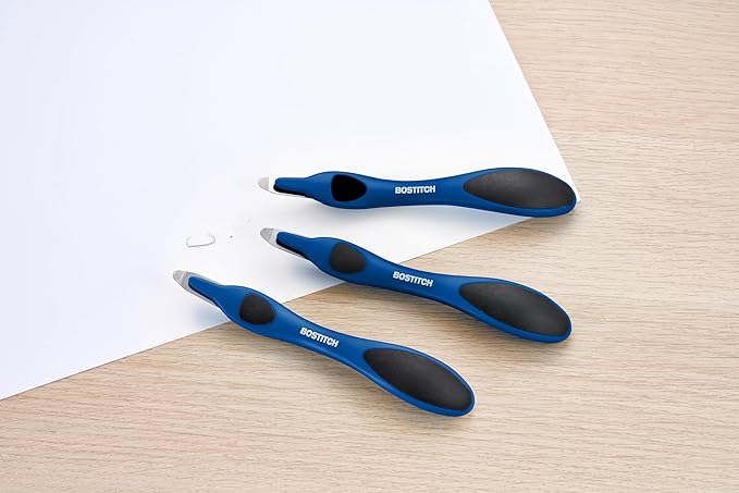 Bostitch Office Professional Push Style Easy Staple Remover, Blue, 3-Pack (30000-BLUE-3PK)