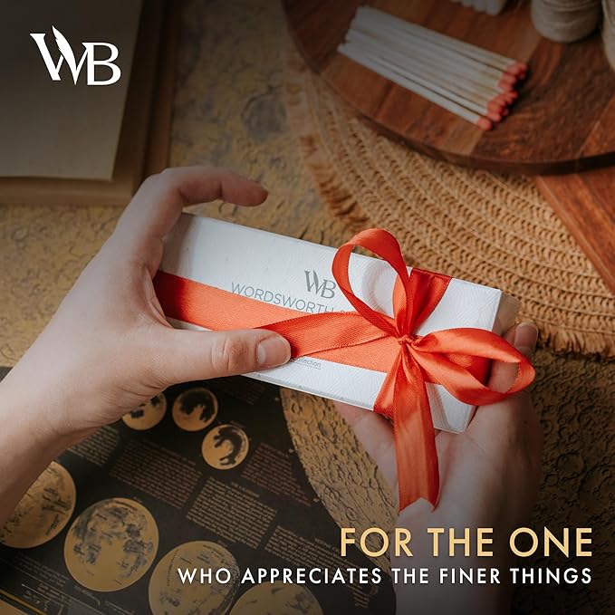 Wordsworth and Black Ballpoint Pen Set - Stunning Luxury Pen Bamboo Maplewood Gold Finish, Refillable, Best Ball Pen for Men & Women, Black Ink Refill, Elegant, Point Pen