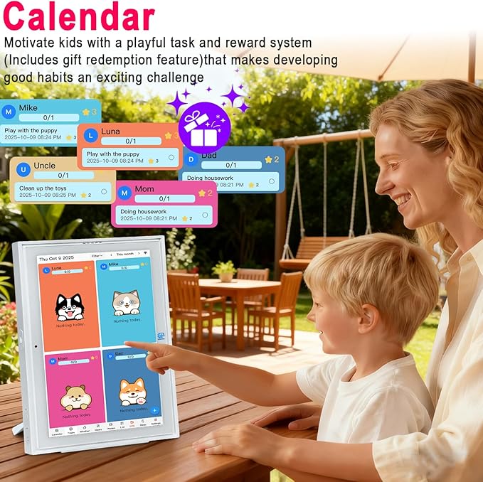 Digital Calendar wall touch screen 15.6",Electronic Calendar for family Planner and Chore Chart, WiFi Sync, , Meal Planner and Home Organizer, Syncs with Multiple Calendars(google calendar) Online, Horizontal, Vertical, and Wall Mountable
