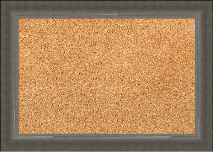 Amanti Art Natural Cork Board for Wall, 15x21 Vision Board with Silver Wood Frame, Small Corkboard Office Decor for Home Organization, Casual Corkboard Pinboard to Display Items for Home Organization