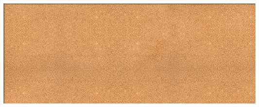 Amanti Art Natural Cork Board for Wall, 25x61 Vision Board with White Frame, Oversize Corkboard Office Decor for Home Organization, Modern Corkboard Pinboard to Display Items for Home Organization in