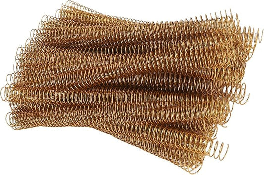 100pcs Total Spiral Binding Coil, 170 Sheets Capacity 4:1 Pitch and 48 Loops 360 Degree Rotation Wire Binding Spines for Size Paper of 8.5 x 11inch, Set Kit for A4 (Gold)