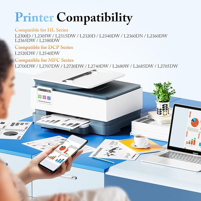 LxTek Compatible Toner Cartridge Replacement for Brother TN660 TN-660 TN630 TN-630 to use with HL-L2300D HL-L2380DW HL-L2340DW HL-L2320D MFC-L2740DW DCP-L2540DW Printer(4 Pack,Black), High Yield