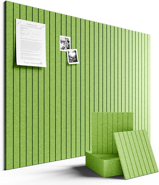 Large Felt Bulletin Board 48" x 36" Cork Board Alternative-12 Pack with 70 Safe Removable Adhesive Tabs, Cork Boards for Walls Cork Board for Home Office Classroom Pin Board (Grass Green)