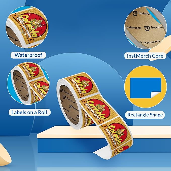 Custom Sticker Roll Labels — Logo Stickers Customized Labels — Custom Stickers for Business Logo (Rectangle)