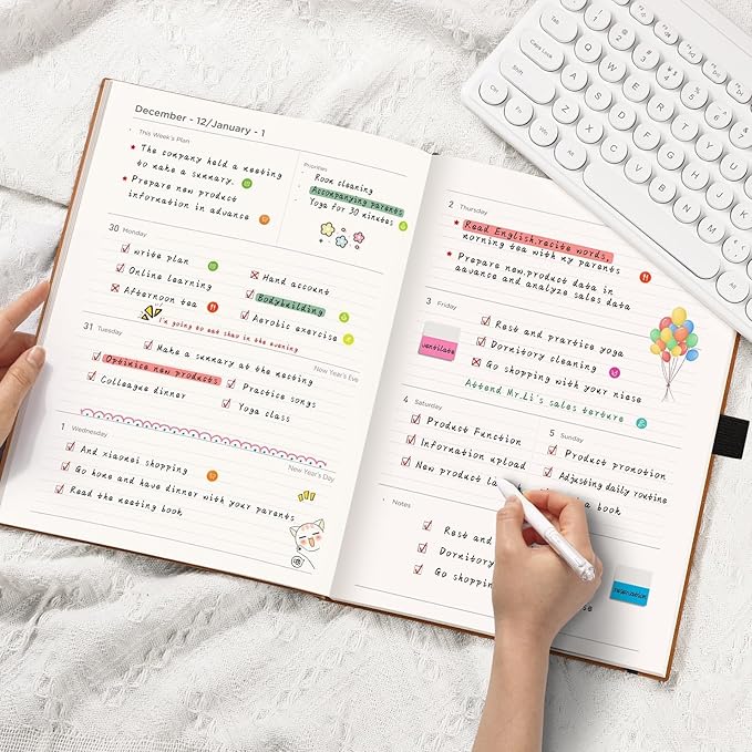 AHGXG 2026 Planner, Weekly and Monthly, Large A4 8.5"x11", Planner 2026-2027, Calendar 15-Months Jan 2026 - Mar 2027, Vegan Leather Softcover, Inner Pocket, Black