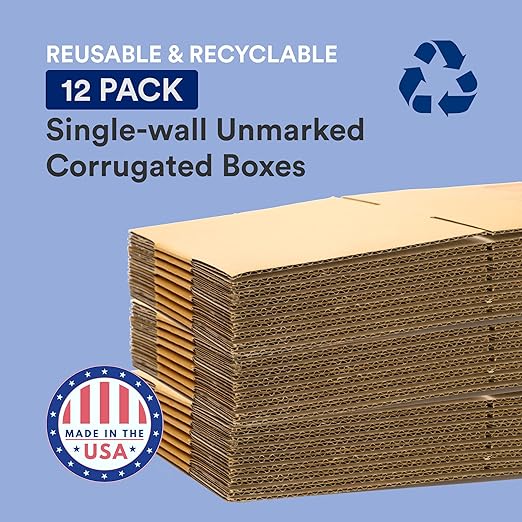 BOX USA Moving Boxes Large 20"L x 20"W x 15"H 12-Pack - Corrugated Cardboard Box for Shipping, Mailing, Packing, Packaging and Storage 20x20x15