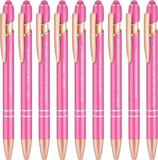 Dog Mom Gifts for Women Ballpoint Pens with Stylus Tip Gifts for Dog Lovers Women Vet Tech People Pens A Snarky Gag