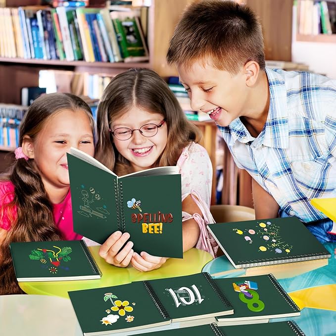 Yahenda 54 Pcs Spiral Notebook Bulk A5 Journal Lined 8.3'' x 5.5'' Writing Composition Paper Small Notepad Subject Notebook for Students Office Business Back to School Supplies (Deep Green)