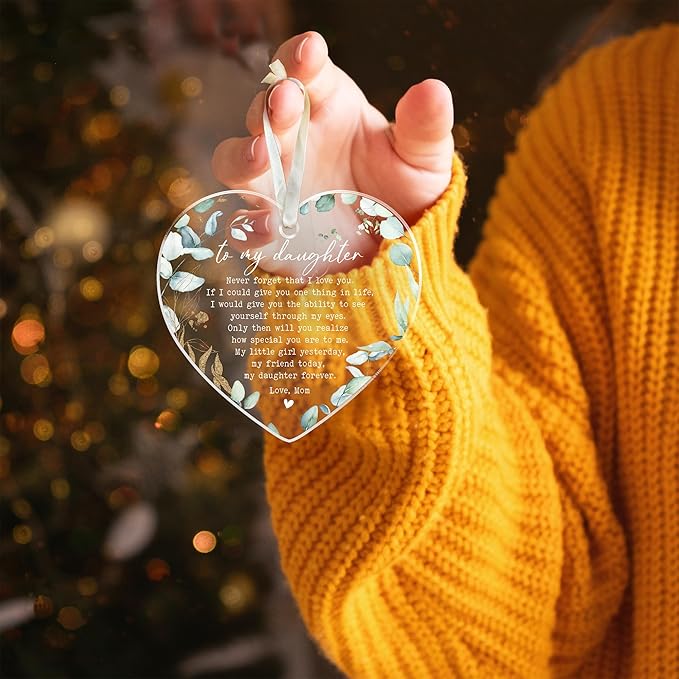 Daughter Christmas Ornaments 2025 - Daughter Christmas Ornaments - Gifts for Daughters from Mom - Acrylic Ornament 2025