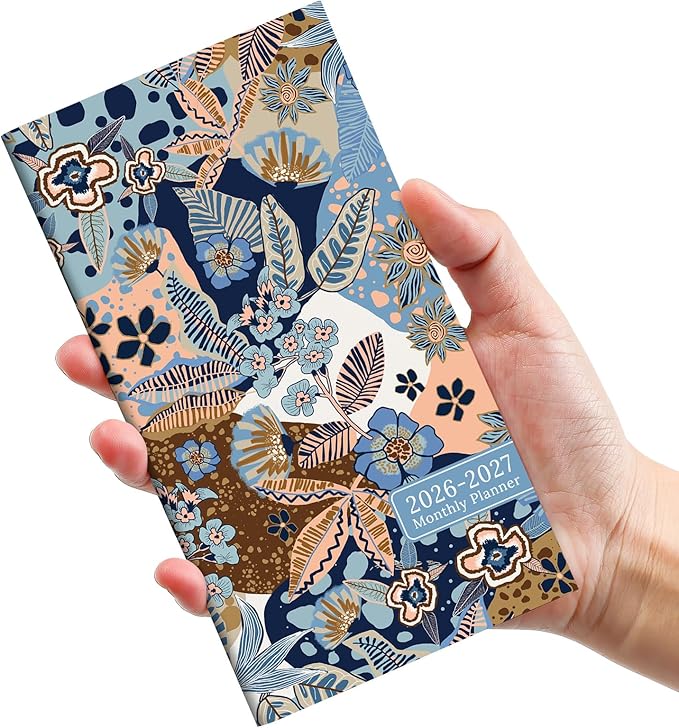 Pocket Calendar 2026-2027 for Purse, Two Year Monthly Planner Pocket Size, Jan 2026 to Dec 2027 Monthly Planner Small Size (6.5" x 3.5") - Lineage Flora