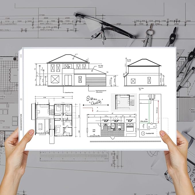 Performore 100-Pack Landscape Sheet Protectors | 11×8.5" Clear Top-Loading Sleeves | 3-Hole Punched, Acid-Free, Archival Safe Plastic for Binders, Scrapbooks, Photos & Documents