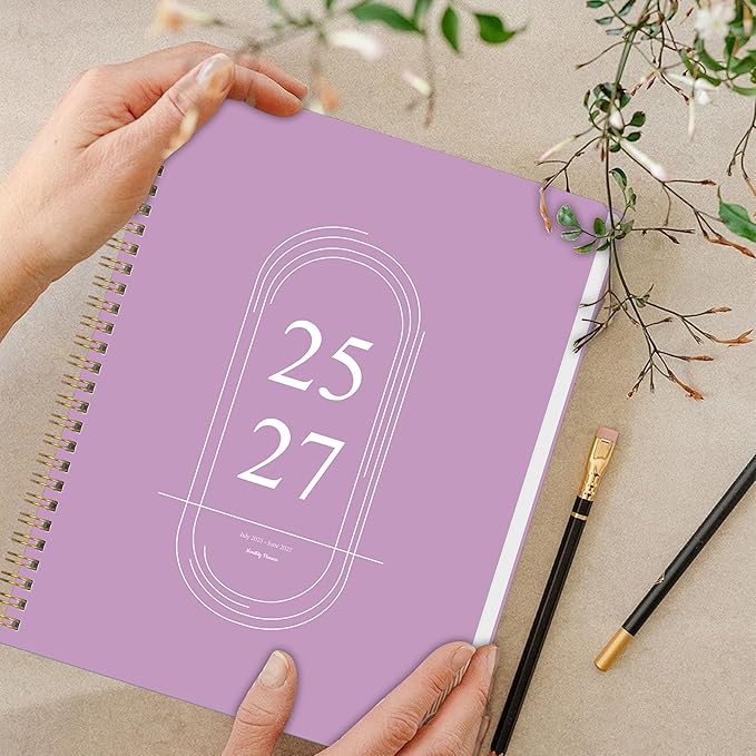 Monthly Planner 2025-2027 - 2 Year Monthly Planner Calendar 2025-2027, July 2025 - June 2027, 7.3" * 9.5", 24 Months Calendar Planner with Waterproof Cover＆Spiral Bound, for Office, School Home Planning - Purple