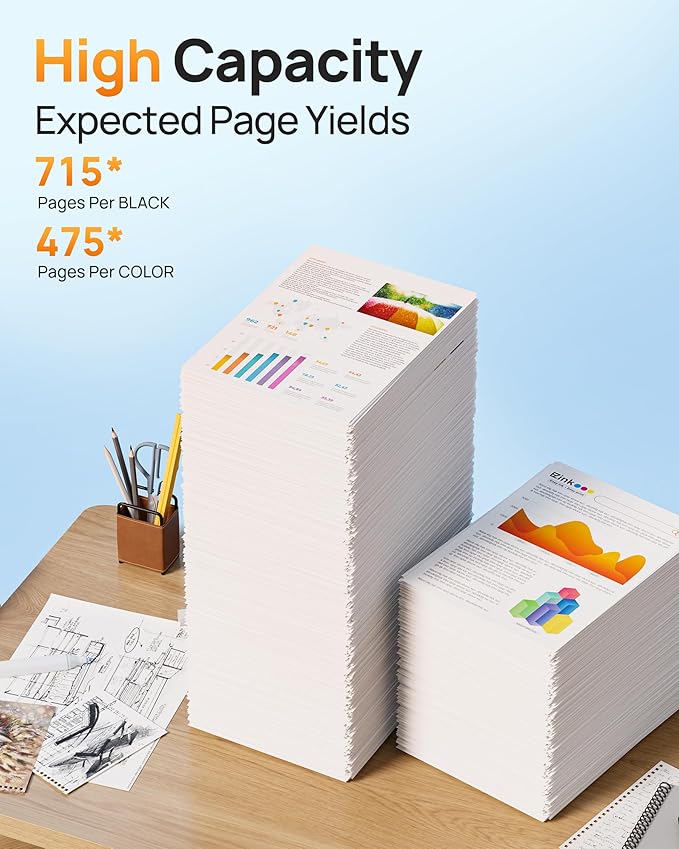 62XL Ink Remanufactured Ink Cartridges for HP 62 Ink 62XL Ink Cartridges Black and Color High Yield Use with HP Envy 5540 5640 5660 7644 OfficeJet 5740 5741 8040 200 250 Series Printer(2-Pack)