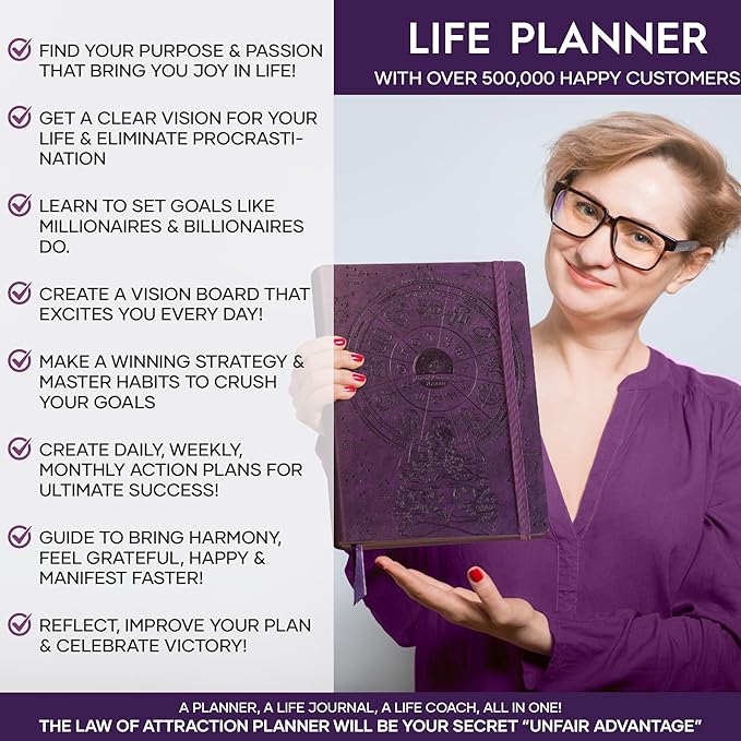 2026 Planner Weekly and Monthly | Law of Attraction Planner with Panduo App | A 12 Month Journey for Productivity, Gratitude & Goal Setting | Includes Foldable Vision Board, Gift Box & Stickers