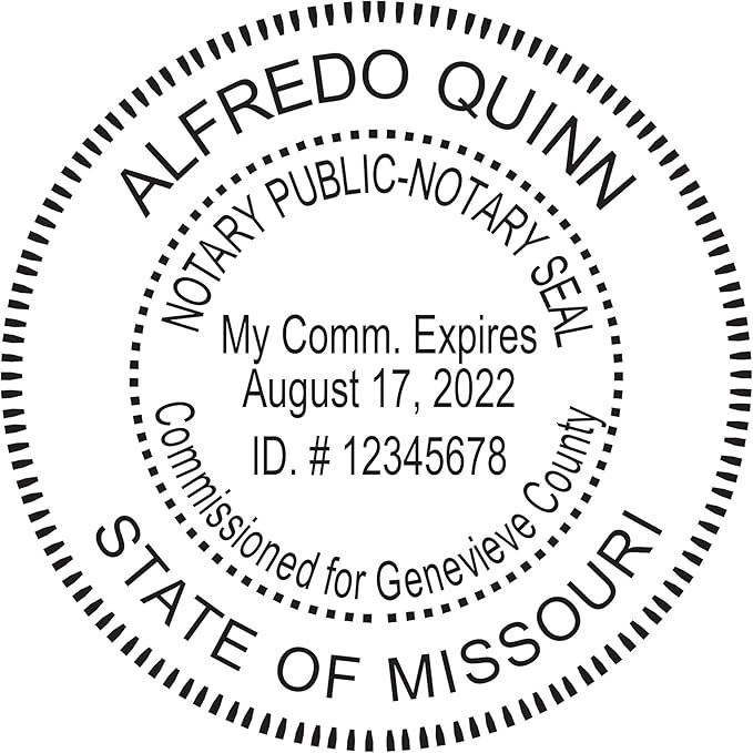 MaxMark Round Notary Pre-Inked Stamp for State of Missouri