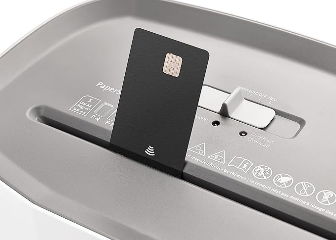 Dahle PaperSAFE PS 140 Paper Shredder, Oil Free, Jam Protection, Security Level P-4, 10 Sheet Max, Shreds Staples, Paper Clips & Credit Cards